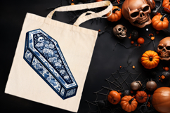 Cute blue Halloween coffin clipart t shirt designs png Product Image 3