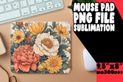 Vibrant Retro Vintage Flower Mouse Pad Print Product Image 1