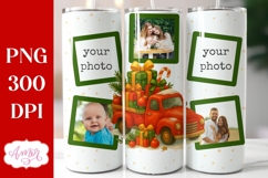 Christmas Photo tumbler wrap sublimation, Christmas truck Product Image 1
