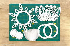 Snowflake lantern svg template, 3D Christmas ornament set Product Image 6
