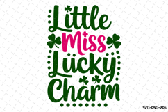 Little Miss Lucky Charm Svg | St Patrick&#039;s day Design Product Image 1
