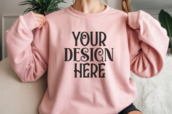 Pink Gildan 18000 Sweatshirt Model Mockups Product Image 1