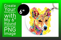 Creative Dog Round Design Keychain Sublimation Art Product Image 1