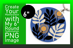 Cute Flamingo with Flowers Round Design PNG Product Image 1