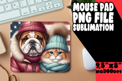 Cheerful Desk Mat Sublimation, Dog and cat Product Image 1