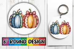 Joyful Ornaments Round Style PNG, Pumpkin Watercolor Product Image 1