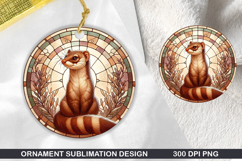 Ferret Stained Glass Ornament PNG, Digital Download File Product Image 1