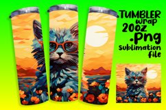 Vibrant Kitty Tumbler Wrap with Floral Design Product Image 1