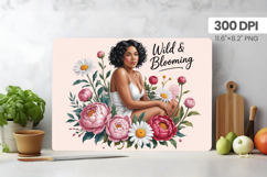 Afro Girl/Woman Melanin braided hair Cutting Board PNG Desig Product Image 1