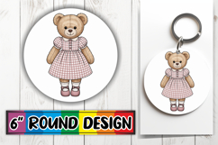 Heartfelt Keychain Circle PNG, Teddy Bear Product Image 1