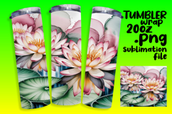 EYE-CATCHING 20oz Sublimation Tumbler , Flowers Product Image 1