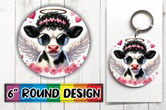 Bright Keychain Sublimation Circle, Valentines Product Image 1