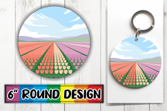 Enchanted Keychain Round Sublimation PNG, Spring Product Image 1