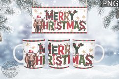 Christmas Mug Wrap Design,Christmas Highland Cow Sublimation Product Image 4