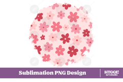 Retro Flowers Background Png Floral Paper Sublimation Splash Product Image 1