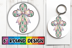 Joyful Sublimation Circle Designs PNG, Cross and Bow Product Image 1