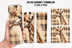 Giraffe Skinny Tumbler 20oz Wrap Design, Animal Tumbler Wrap Product Image 1