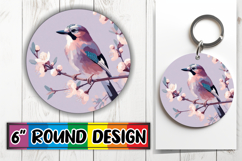 Cheerful Round Car Coaster PNG, Birds Product Image 1