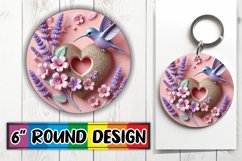 Sweet Circle Coasters Design PNG, 3D Heart Product Image 1