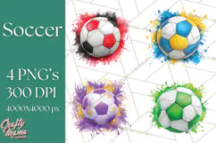 Soccer Clipart PNG with Team Color Paint Splash Design Product Image 1