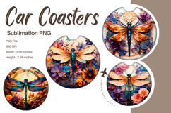 Dragonfly Car Coasters Accessories Dragonfly Sublimation_135 Product Image 1