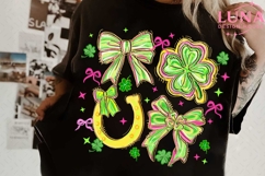 Brushstroke Shamrock coquette png, lucky shamrock png Product Image 2