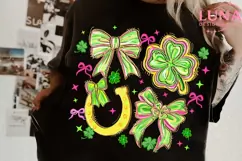 Brushstroke Shamrock coquette png, lucky shamrock png Product Image 2