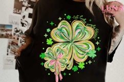 Not Lucky Simply Blessed png, Retro Coquette St Patrick's Product Image 1