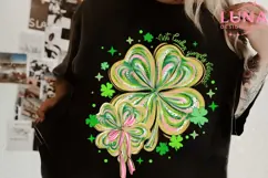 Not Lucky Simply Blessed png, Retro Coquette St Patrick's Product Image 1