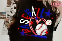 Preppy Baseball Mama Bow Glitter Png, Baseball Game Day Png Product Image 5