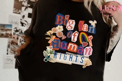 Retro Big Fan of Human Rights PNG, Human Rights Sublimation Product Image 1