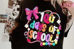 Happy 100 Days of School Coquette Png 100 Days of School PNG Product Image 1