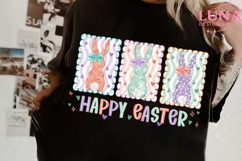 Happy Easter PNG, Glitter Easter Bunny Coquette PNG Product Image 3