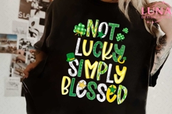 Not Lucky Simply Blessed png, Retro Coquette St Patrick's Product Image 3
