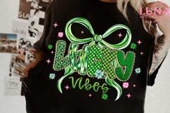 Lucky St Patrick's Day Coquette Png, Lucky Shamrock Png Product Image 2