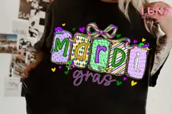 Brushstroke Mardi Gras PNG, Fleur De Lis Coquette PNG Product Image 3