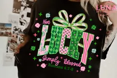 Not Lucky Simply Blessed png Retro Coquette St Patrick's Day Product Image 3