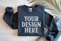 Dark Heather Gildan 18000 Folded Flat Lay Mockups Product Image 1