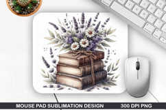 Book Flower Mouse Pad Sublimation, Animals Mouse Pad PNG Product Image 1