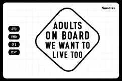 Funny Car Sticker Saying | Vehicle Decal - Adults On Board Product Image 3