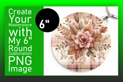 Custom Round Design Coaster PNG , Autumn Flower Product Image 1