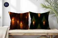 Spooky Candle Flames Eerie Glow Seamless Tileable Paper Product Image 2