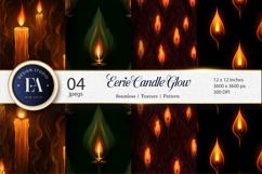 Spooky Candle Flames Eerie Glow Seamless Tileable Paper Product Image 1