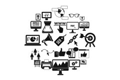 Recovering the hard drive icons set, simple style Product Image 1