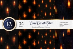 Seamless Spooky Candle Flames Eerie Glow Digital Paper Product Image 1