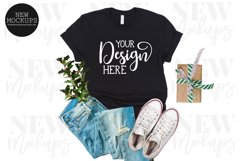 Christmas Black Bella Canvas T-Shirt Mockup Product Image 1