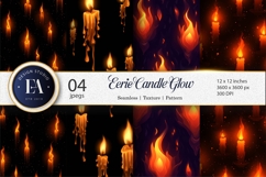 Eerie Spooky Candle Flames Glow Seamless Tileable Paper Product Image 1