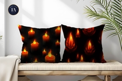 Candle Flames Eerie Glow Spooky Seamless Digital Paper Product Image 2