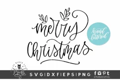 Merry Christmas Round Sign SVG | Christmas Hand lettered SVG Product Image 3