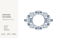Vintage damask, royal baroque ornamental frame, svg Product Image 1
